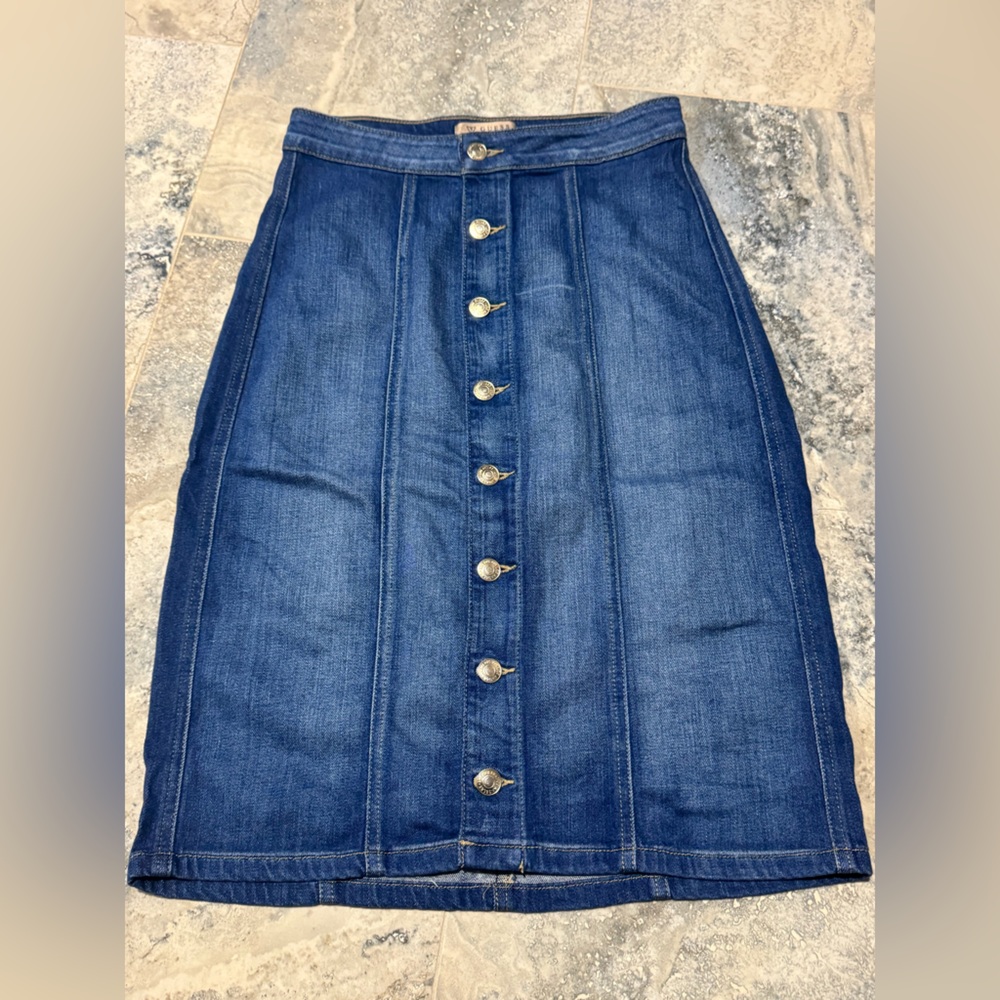 Guess Blue Denim A-Line Skirt